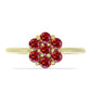 Anillo de Plata Bañada en Oro con Majestuosa moisanita roja