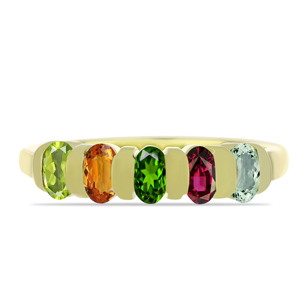 Anillo de Plata Bañada en Oro con Chakra Turmalina 1 
