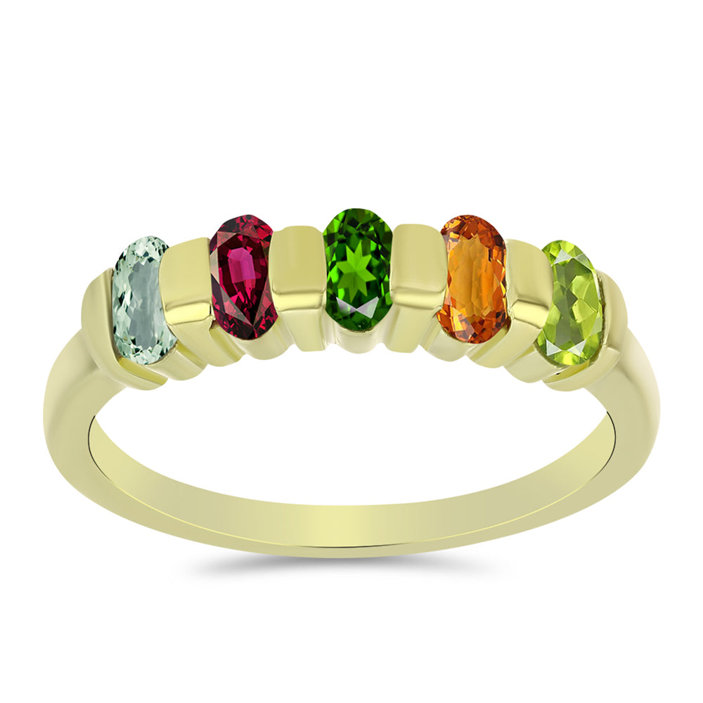 Anillo de Plata Bañada en Oro con Chakra Turmalina 3 