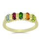 Anillo de Plata Bañada en Oro con Chakra Turmalina