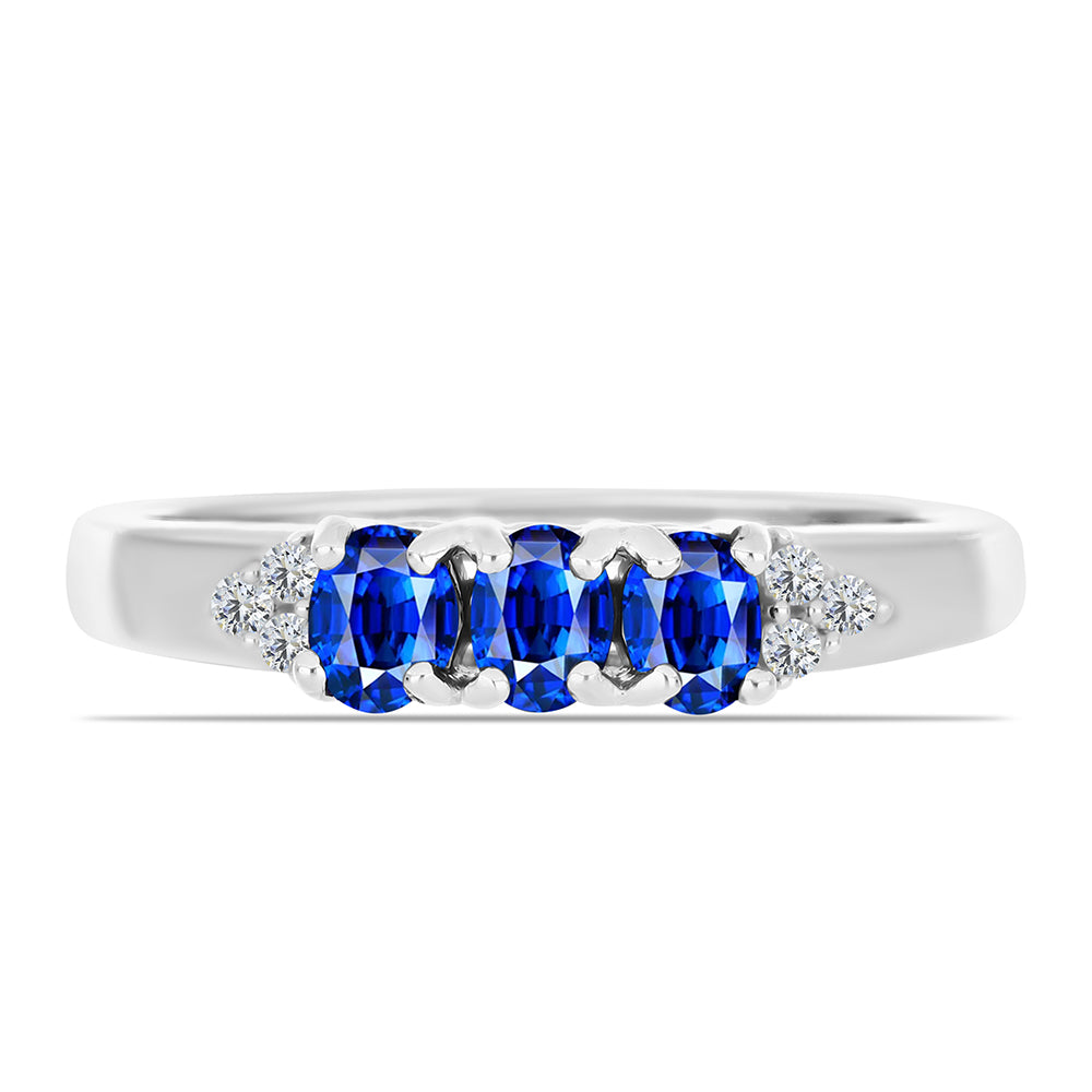 Anillo de Plata con Zafiro Azul Australiano y Topacio Blanco 1 