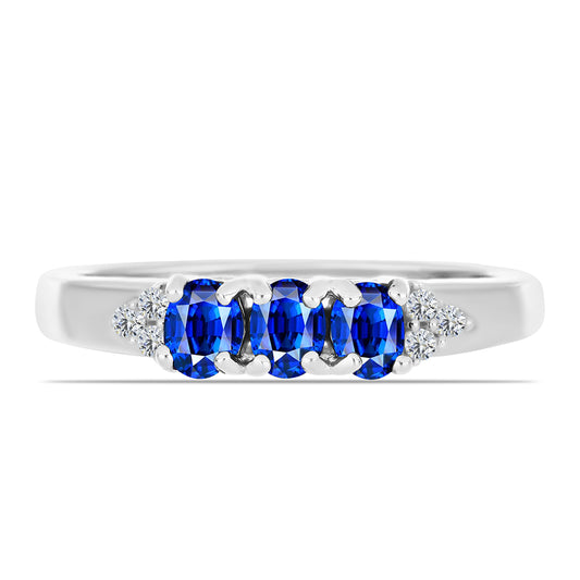 Anillo de Plata con Zafiro Azul Australiano y Topacio Blanco
