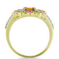 Anillo de Plata Bañada en Oro con Chakra Turmalina y Topacio Blanco