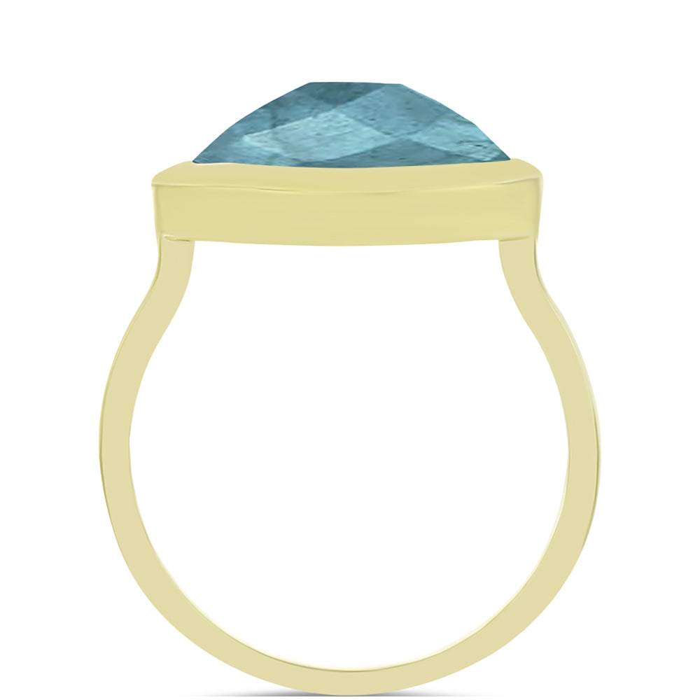 Anillo de Plata Bañada en Oro con Labradorita