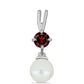 Colgante de Plata con Granate Barton y Perla blanca de agua dulce