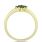 Anillo de Plata Bañada en Oro con Diamante Verde
