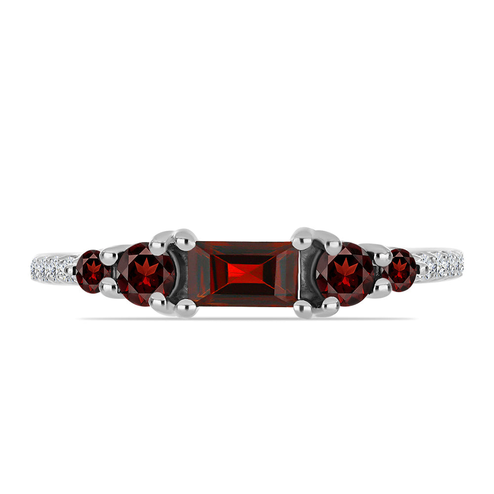 Anillo de Plata con Granate Barton y Topacio Blanco 1 