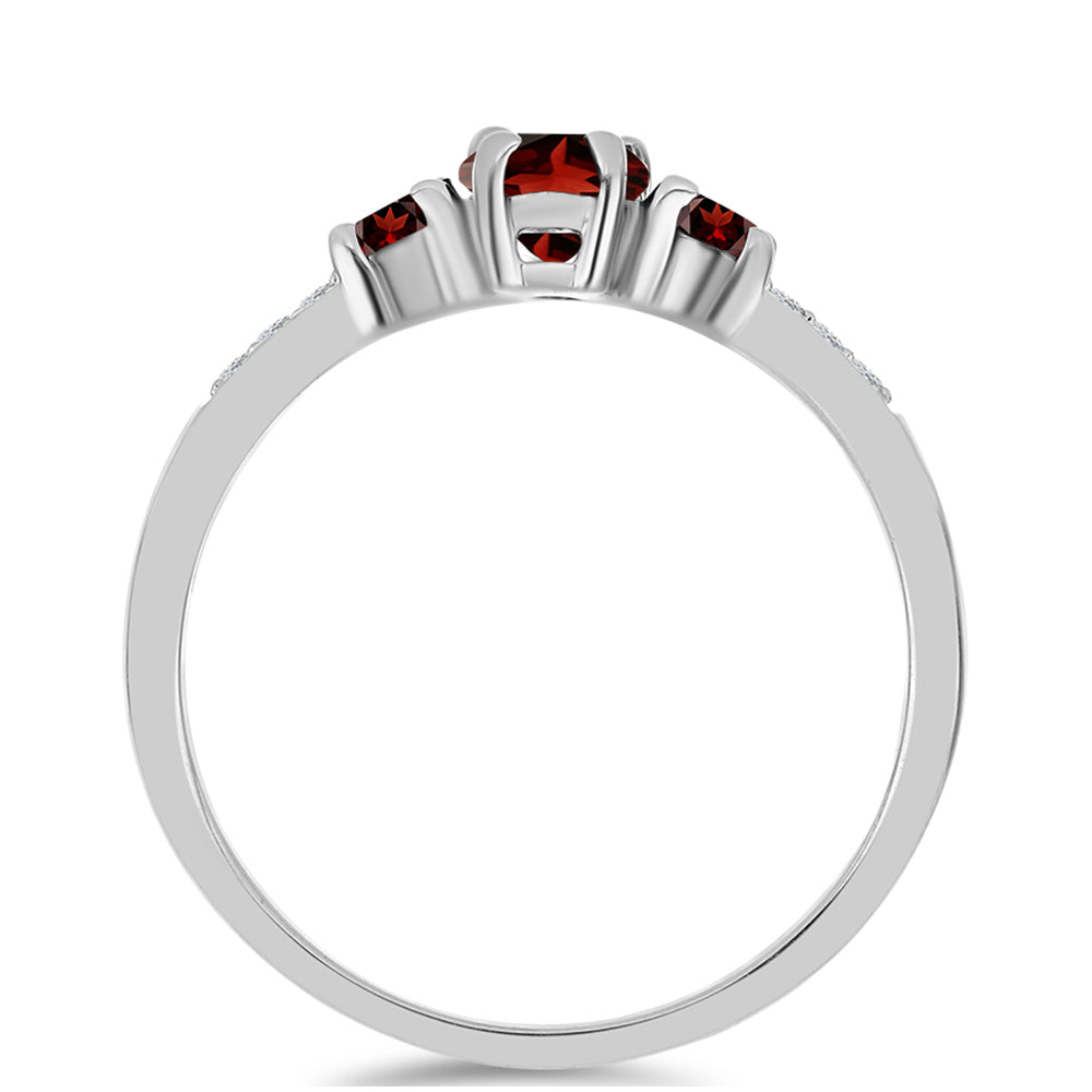 Anillo de Plata con Granate Barton y Topacio Blanco 2 