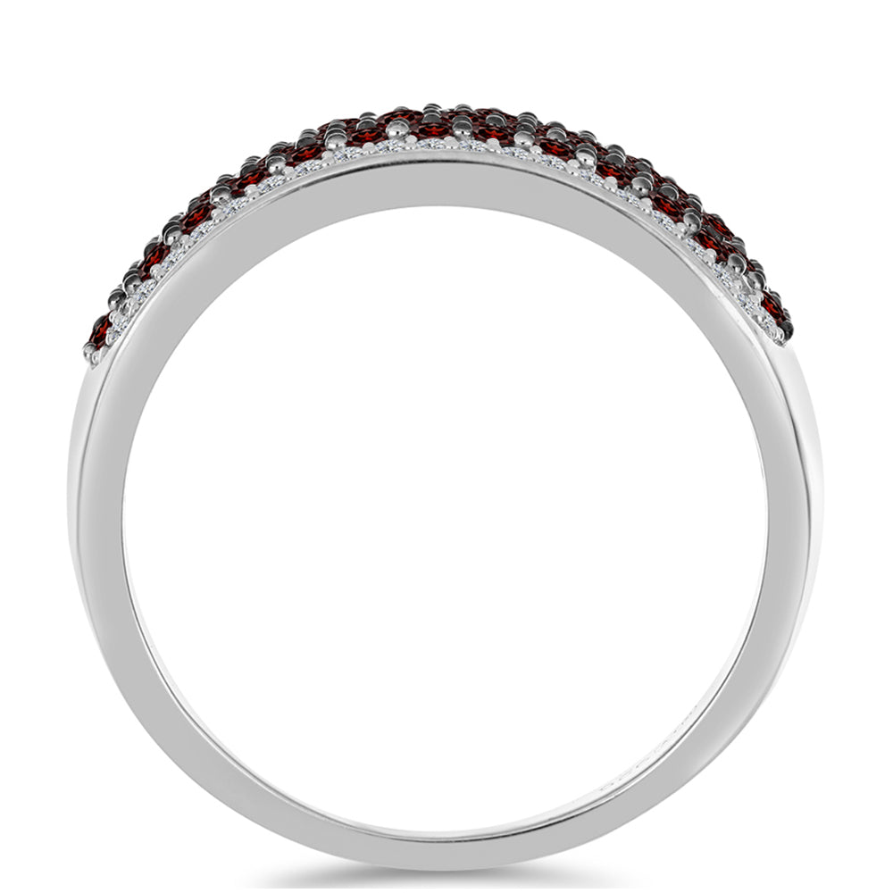 Anillo de Plata con Granate Barton y Topacio Blanco 2 