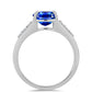 Anillo de Plata con Zafiro Azul Australiano y Topacio Blanco