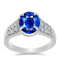 Anillo de Plata con Zafiro Azul Australiano y Topacio Blanco