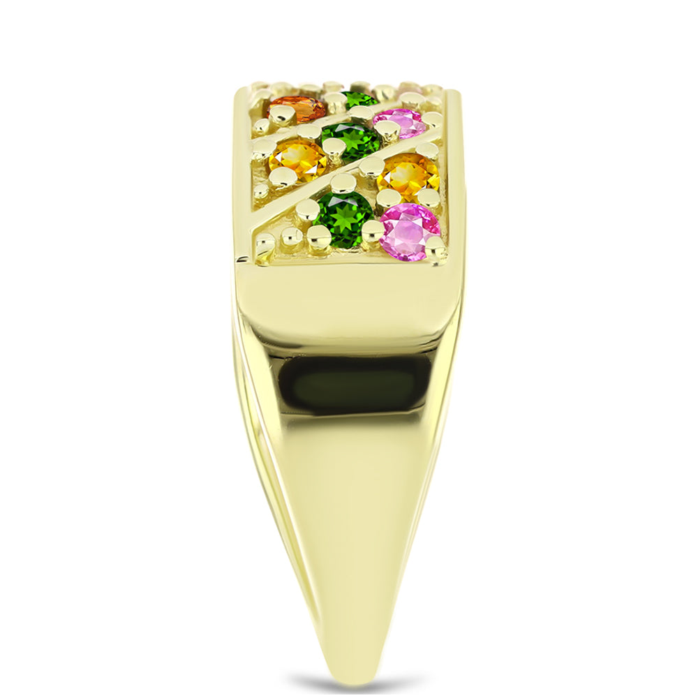 Anillo de Plata Bañada en Oro con Chakra Turmalina 4 