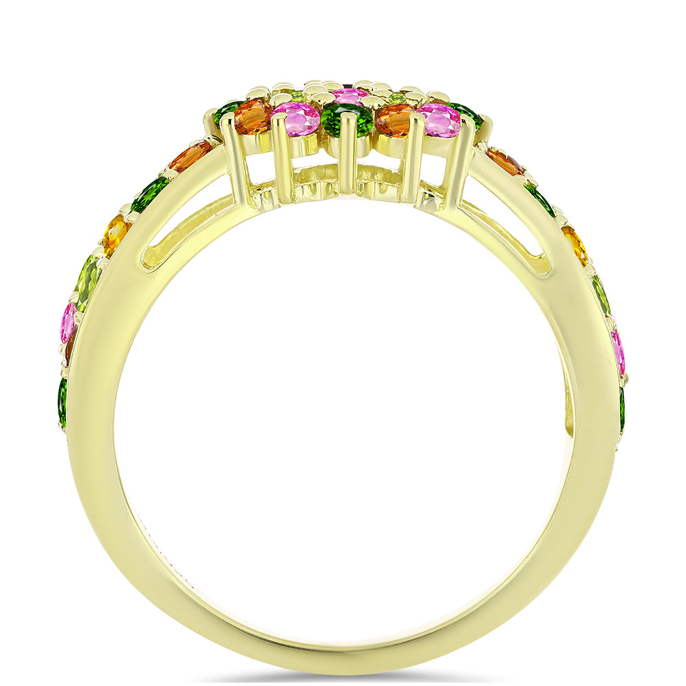 Anillo de Plata Bañada en Oro con Chakra Turmalina 2 