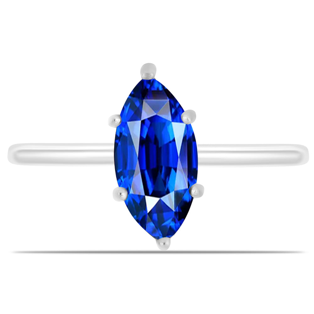 Anillo de Plata con Zafiro Azul Australiano