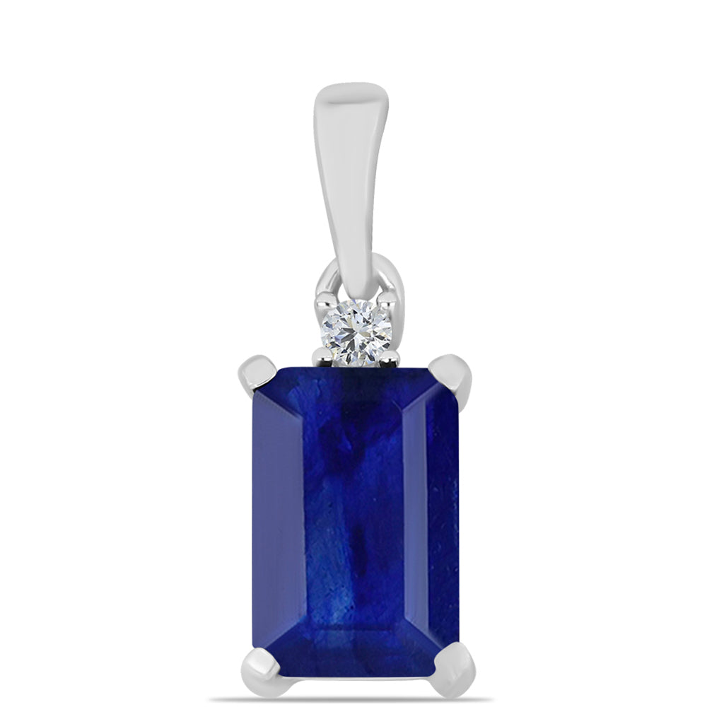 Colgante de Plata con Zafiro Azul Australiano y Topacio Blanco 1 