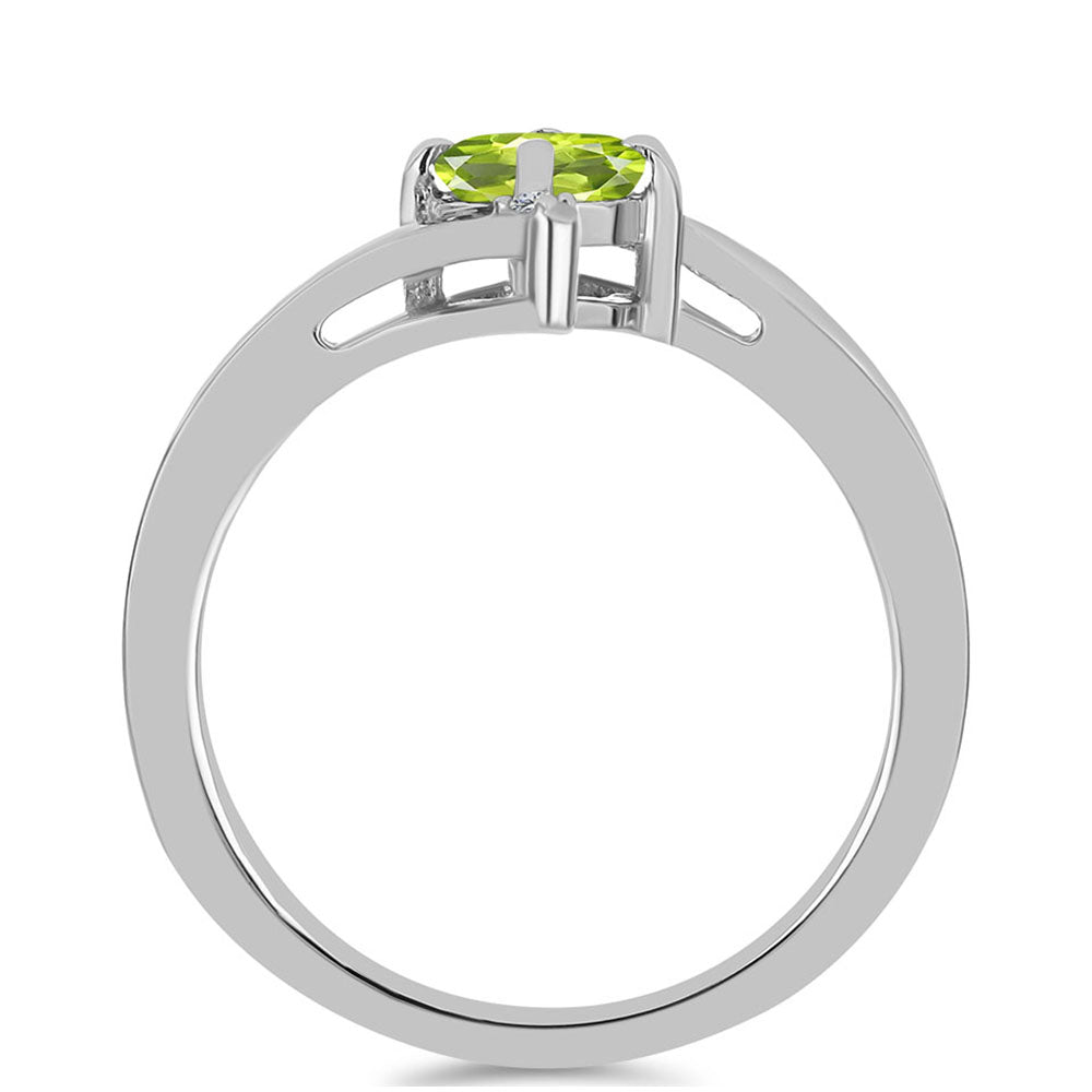 Anillo de Plata con Peridoto de Changbai y Topacio Blanco 2 