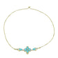 Pulsera de Plata Bañada en Oro con Cuarzo Paraiba y Topacio Blanco