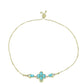 Pulsera de Plata Bañada en Oro con Cuarzo Paraiba y Topacio Blanco