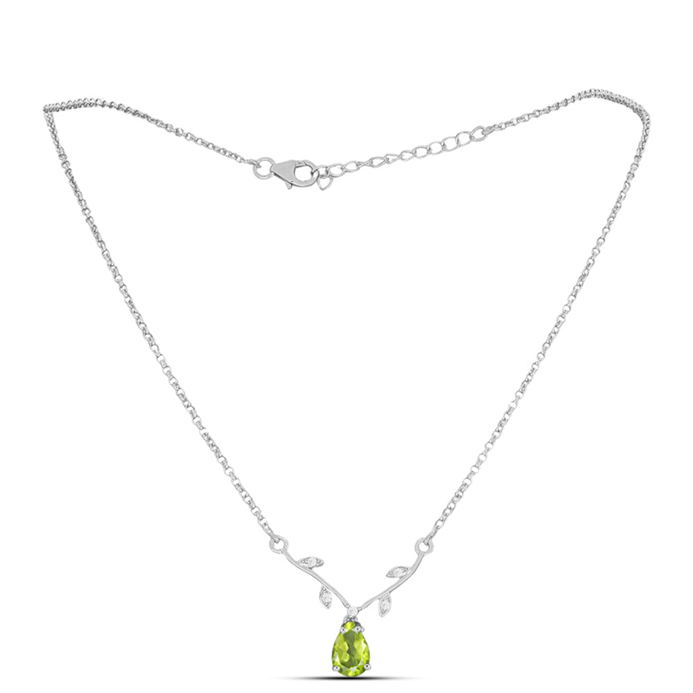 Collar de Plata con Peridoto de Changbai y Topacio Blanco 2 