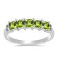 Anillo de Plata con Peridoto de Changbai y Topacio Blanco