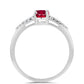 Anillo de Plata con Rubí de Madagascar y Topacio Blanco