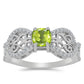 Anillo de Plata con Peridoto de Changbai y Topacio Blanco