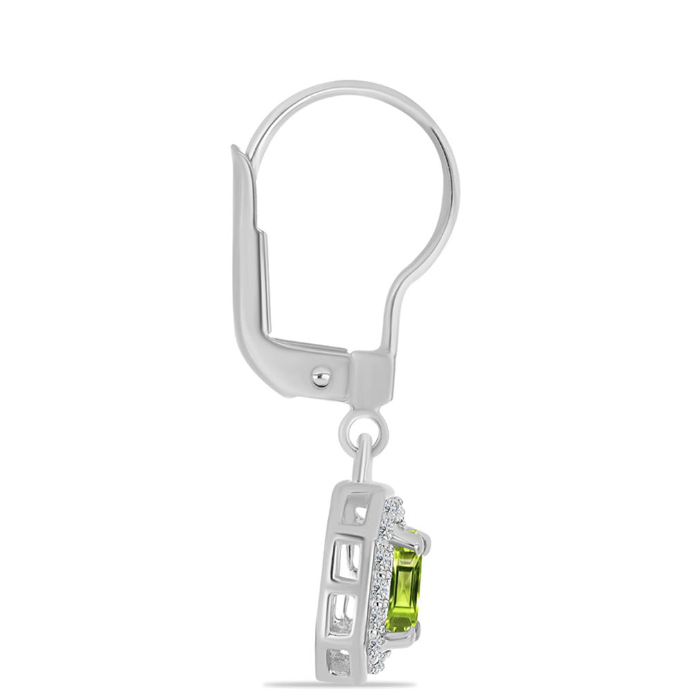 Pendientes de Plata con Peridoto de Changbai y Topacio Blanco 2 