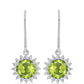 Pendientes de Plata con Peridoto de Changbai y Topacio Blanco