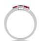 Anillo de Plata con Turmalina Rosa de Pelmadulla y Topacio Blanco