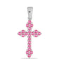 Cruz Colgante de Plata con Turmalina Rosa de Pelmadulla