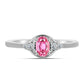 Anillo de Plata con Turmalina Rosa de Pelmadulla y Topacio Blanco