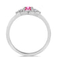Anillo de Plata con Turmalina Rosa de Pelmadulla y Topacio Blanco