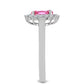 Anillo de Plata con Turmalina Rosa de Pelmadulla y Topacio Blanco