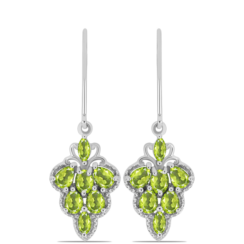 Pendientes de Plata con Peridoto de Changbai 3 