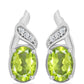 Pendientes de Plata con Peridoto de Changbai y Topacio Blanco