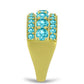 Anillo de Plata Bañada en Oro con Cuarzo Paraiba