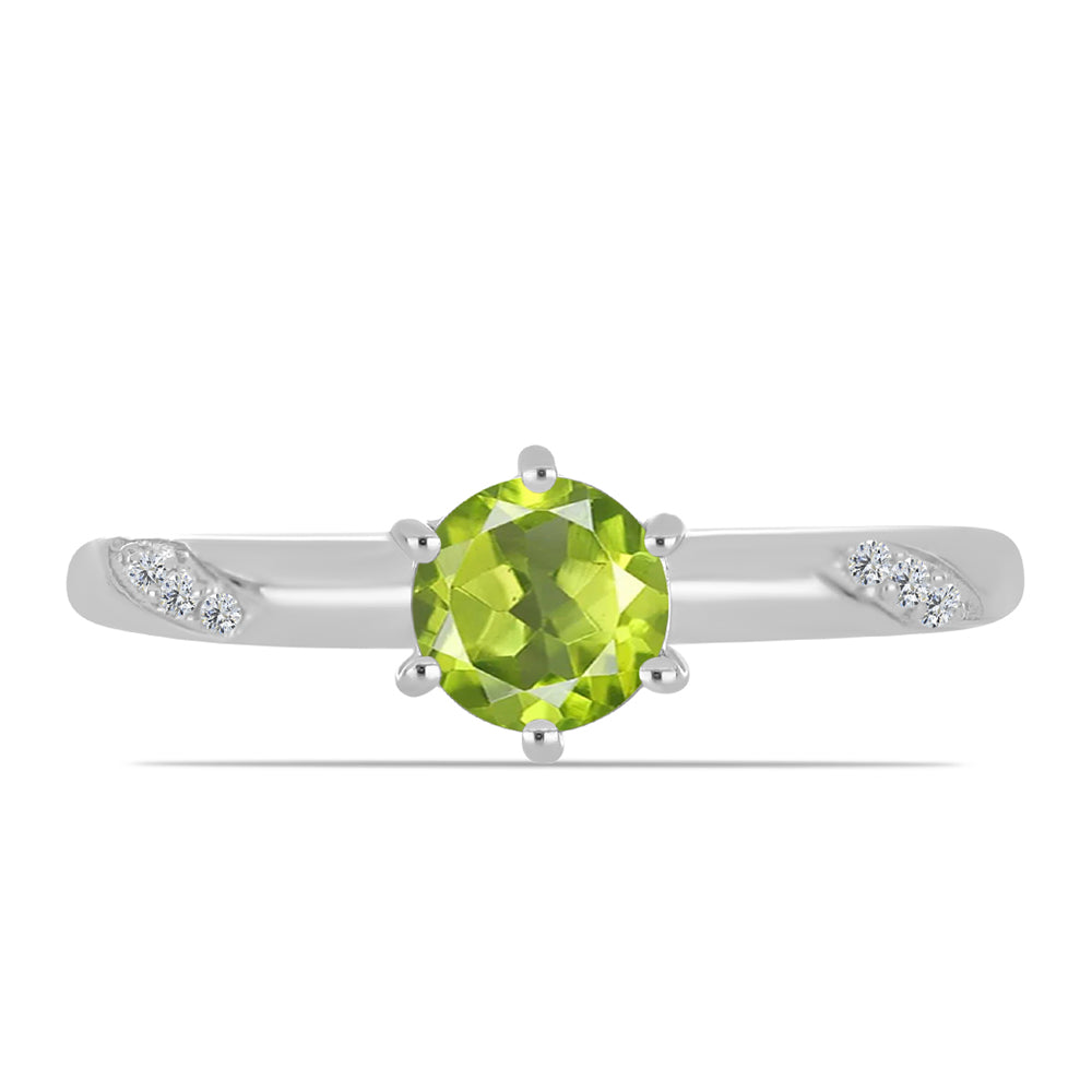 Anillo de Plata con Peridoto de Changbai y Topacio Blanco 1 