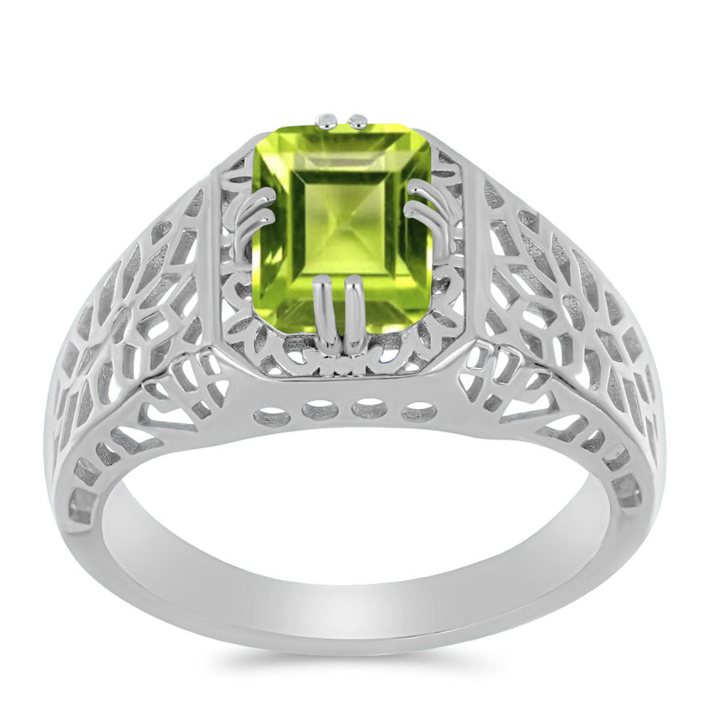 Anillo de Plata con Peridoto de Changbai 3 