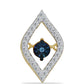 Colgante de Plata Bañada en Oro con Diamante azul danzante y Topacio Blanco