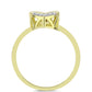 Anillo de Plata Bañada en Oro con Diamante azul danzante y Topacio Blanco