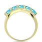 Anillo de Plata Bañada en Oro con Cuarzo Paraiba
