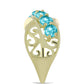Anillo de Plata Bañada en Oro con Cuarzo Paraiba