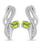 Pendientes de Plata con Peridoto de Changbai y Topacio Blanco