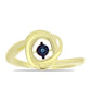 Anillo de Plata Bañada en Oro con Diamante azul danzante