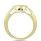 Anillo de Plata Bañada en Oro con Diamante azul danzante