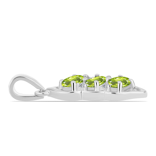 Colgante de Plata con Peridoto de Changbai y Topacio Blanco