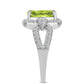 Anillo de Plata con Peridoto de Changbai y Topacio Blanco