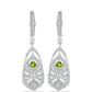 Pendientes de Plata con Peridoto de Changbai y Topacio Blanco