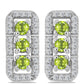 Pendientes de Plata con Peridoto de Changbai y Topacio Blanco