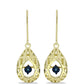 Pendientes de Plata Bañada en Oro con Diamante azul danzante